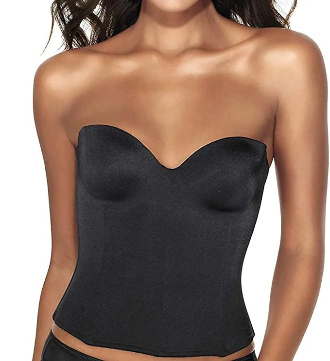 Women's satin chemise lingerie with adjustable strapsDominique 8541, Ariel Hidden Underwire Longline Bra