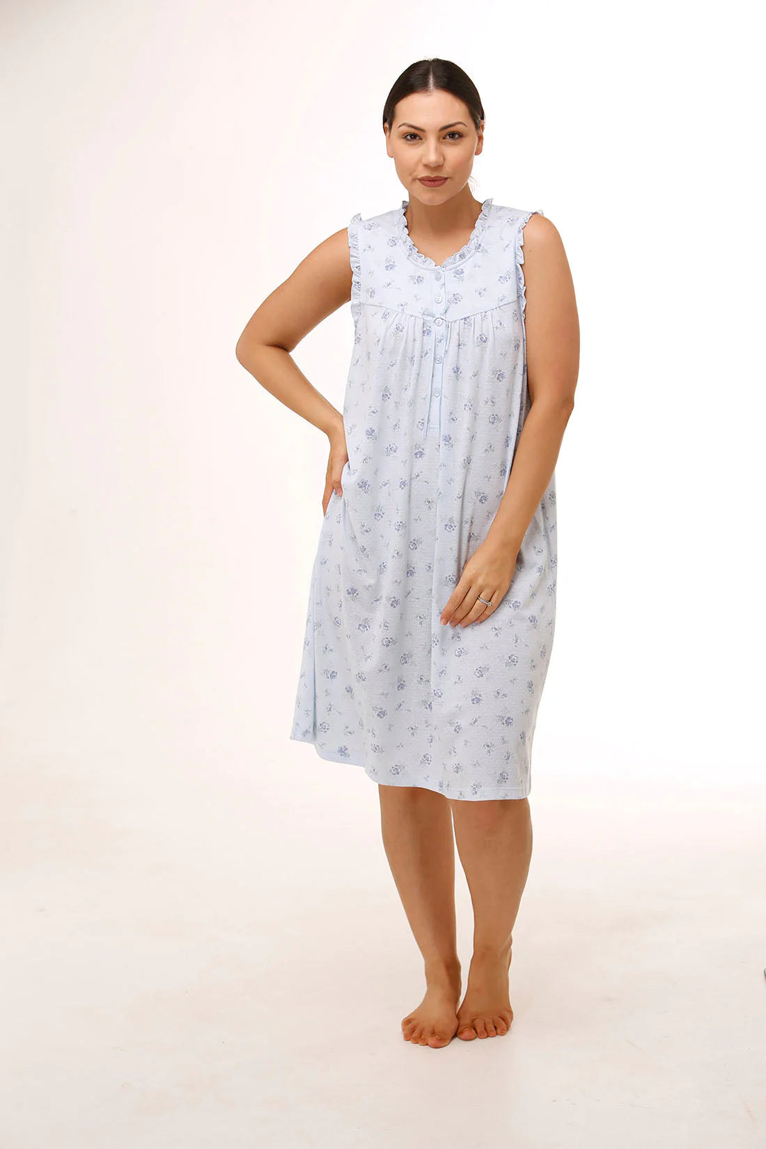 Women's cashmere - blend lingerie for extra softnessSleeveless Carnation Nightie