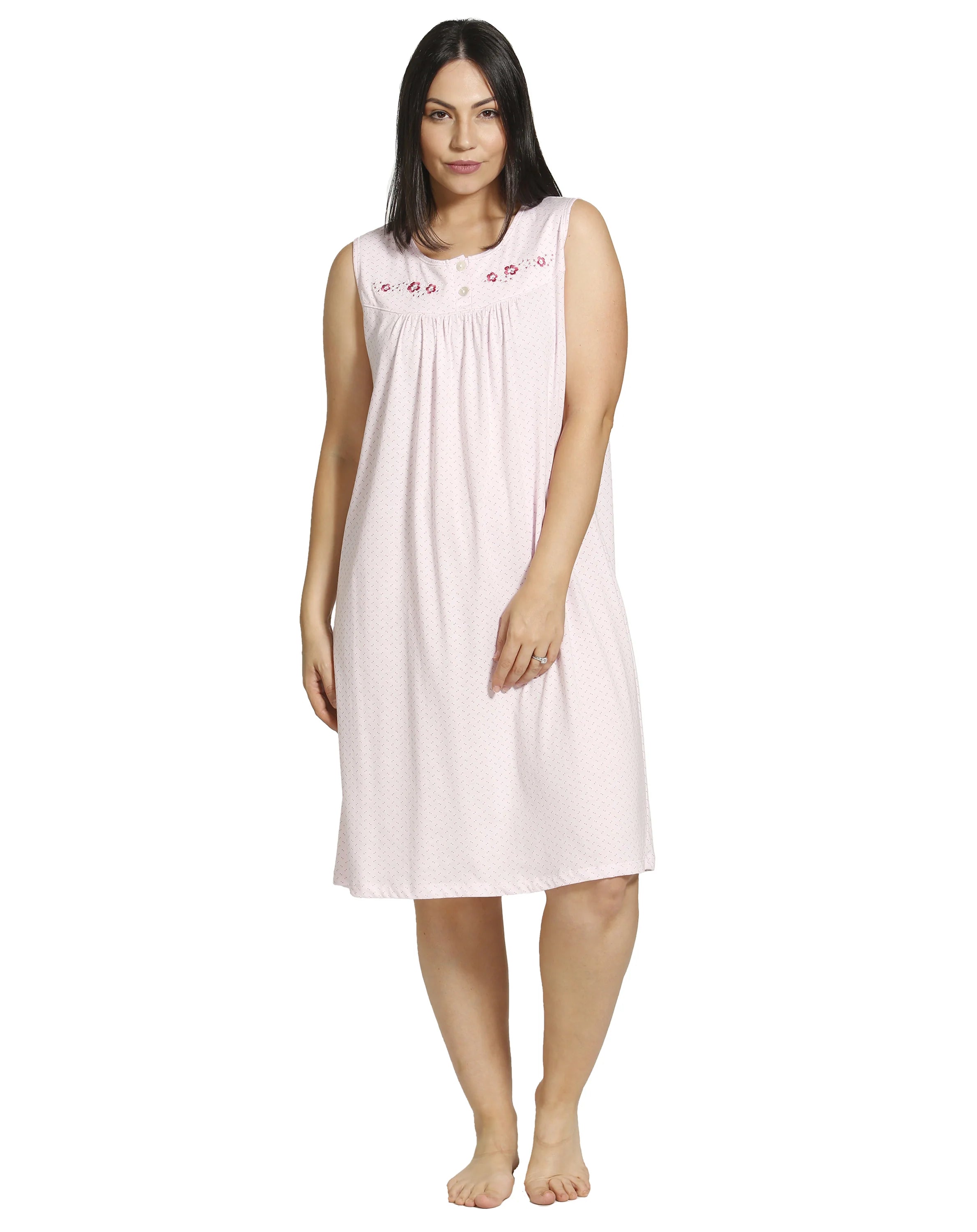 Women's peignoir lingerie sets with a sheer overlaySpot Embroidery Short Nightie