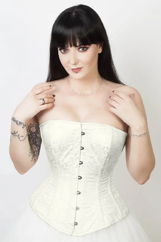 Satin corsets with a shiny and elegant finishSatin corsets with a shiny and elegant finishEdwardian Custom Made Ivory Brocade Overbust Corset (ELC-401) Satin corsets with a shiny and elegant finishSatin corsets with a shiny and elegant finishEdwardian Custom Made Ivory Brocade Overbust Corset (ELC-401)