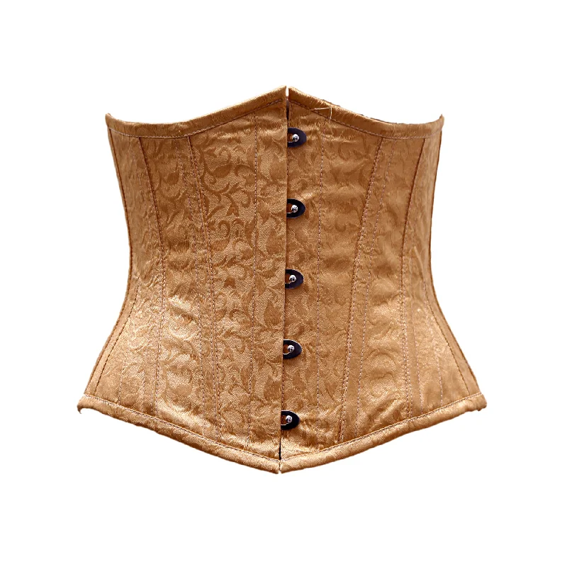 Geometric - printed bustiers for a modern and trendy lookGeometric - printed bustiers for a modern and trendy lookLasanna Dark Beige Satin Brocade Underbust Corset Geometric - printed bustiers for a modern and trendy lookGeometric - printed bustiers for a modern and trendy lookLasanna Dark Beige Satin Brocade Underbust Corset