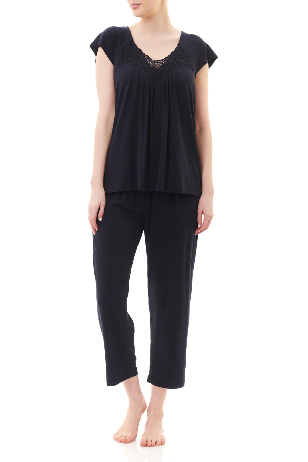 Women's bralette and panty sets in a sports - inspired styleNavy Capri Pyjama