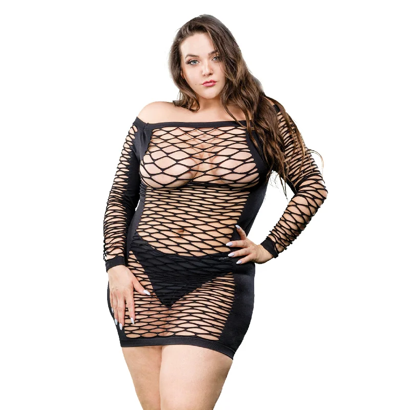 Sexy New Year's Eve dresses for a glamorous countdownLadies Long Sleeve Mesh Dress - Black - 1x-4x Sexy New Year's Eve dresses for a glamorous countdownLadies Long Sleeve Mesh Dress - Black - 1x-4x