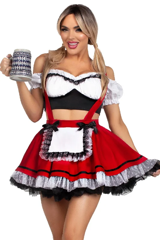 Angel cosplay costumes with halo and wings2 Piece Beerfest Babe Lace Trim Crop Top, Suspender Skirt Costume Set Angel cosplay costumes with halo and wings2 Piece Beerfest Babe Lace Trim Crop Top, Suspender Skirt Costume Set