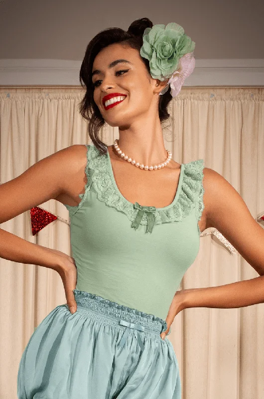 Silk bustiers for a luxurious and smooth feelSilk bustiers for a luxurious and smooth feelD'Amour Follies Madam Ruffle Singlet (Sage Green) Silk bustiers for a luxurious and smooth feelSilk bustiers for a luxurious and smooth feelD'Amour Follies Madam Ruffle Singlet (Sage Green)