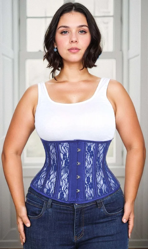Burlesque - inspired bustiers for a performance lookBurlesque - inspired bustiers for a performance lookPlus Size Underbust Blue Mesh with Lace Standard Corset Burlesque - inspired bustiers for a performance lookBurlesque - inspired bustiers for a performance lookPlus Size Underbust Blue Mesh with Lace Standard Corset