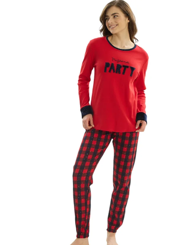 Women's multicolored floral - printed lingeriePajama Party Plaid Set