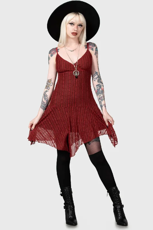 Sexy high - low dresses with a daring frontEmelia's Wrath Dress [RED] - Resurrect