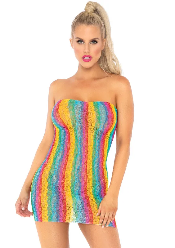 Blue sexy dresses in various shades for a cool aestheticRainbow Leopard Lace Tube Dress - One Size - Multicolor Blue sexy dresses in various shades for a cool aestheticRainbow Leopard Lace Tube Dress - One Size - Multicolor