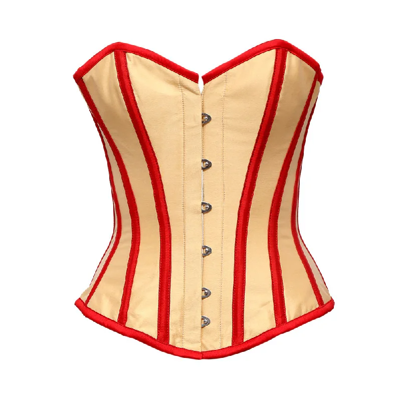 Satin corsets with a shiny and elegant finishSatin corsets with a shiny and elegant finishChilwel Beige Taffeta Overbust Corset With Red Taffeta Trim Satin corsets with a shiny and elegant finishSatin corsets with a shiny and elegant finishChilwel Beige Taffeta Overbust Corset With Red Taffeta Trim