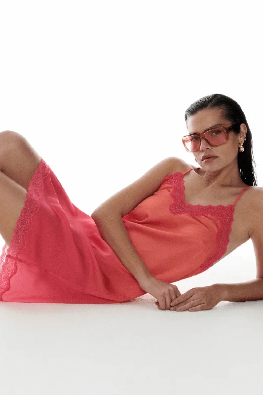 Organza - trimmed sexy dresses for a delicate touchWillow Satin Slip Dress Pink