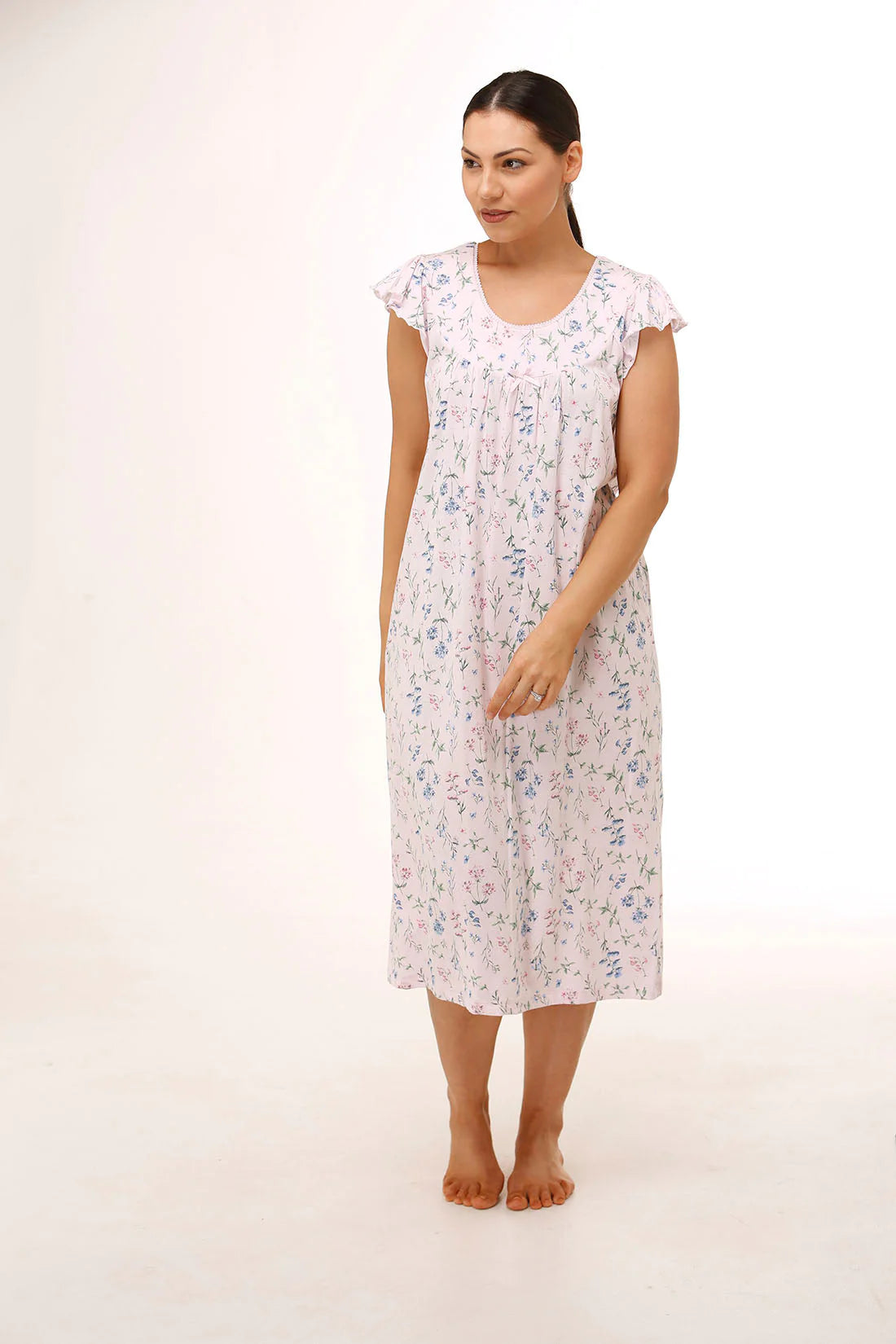 Women's microfiber lingerie for a lightweight optionCap Sleeve Meadow Nightie