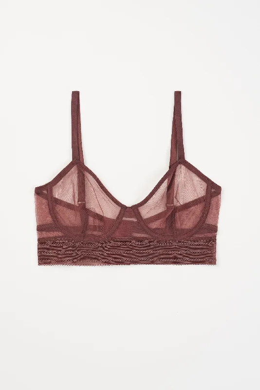 Women's cashmere - blend lingerie for extra softnessBare Underwire Full Cup Longline Bra | Merlot