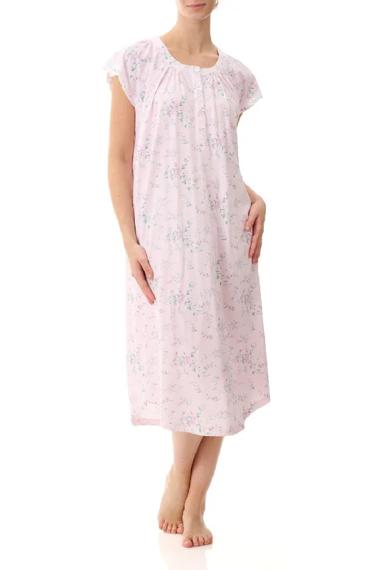 Women's high - waisted panty and bra sets for a retro lookCallie Cap Sleeve Mid Nightie
