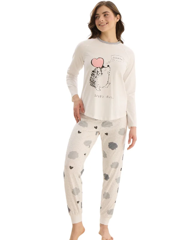 Women's black lace lingerie sets for a classic and sexy lookCloud Print Pajama Set for Cozy Nights