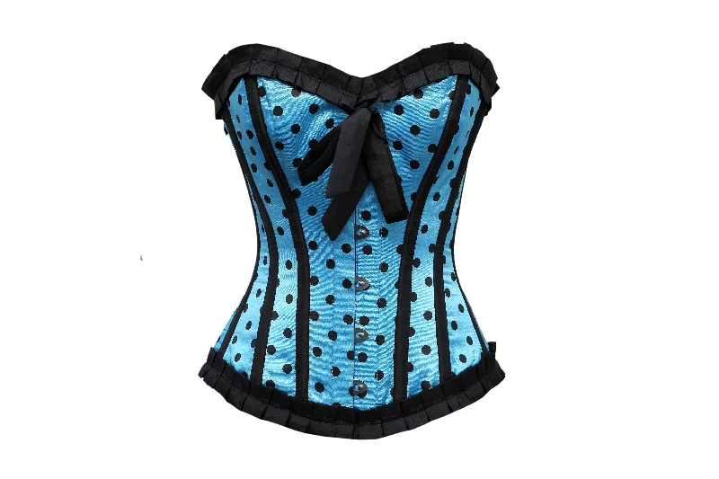 Anti - chafe bustiers for comfortable movementAnti - chafe bustiers for comfortable movementLILY TURQUOISE SATIN ON BLK POLKA DOT Anti - chafe bustiers for comfortable movementAnti - chafe bustiers for comfortable movementLILY TURQUOISE SATIN ON BLK POLKA DOT