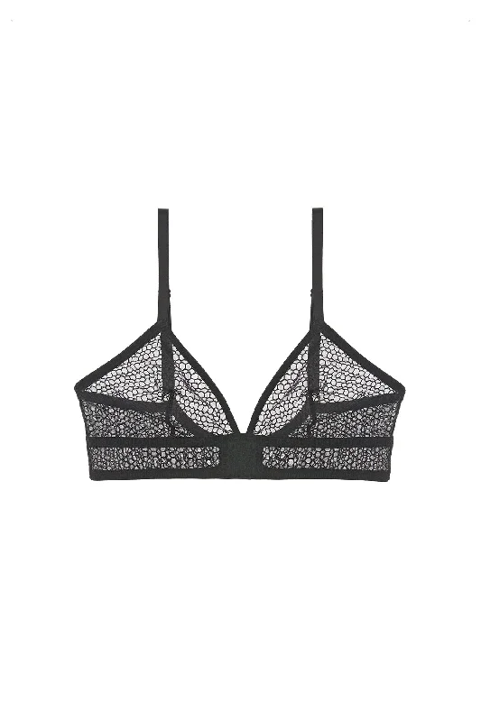 Women's balconette bra and brief lingerie combinationsHoneycomb Triangle Soft Bra | Black