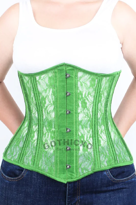 Victorian - era corsets with intricate boning detailsVictorian - era corsets with intricate boning detailsJocelyn Green Mesh with Lace Long Corset Victorian - era corsets with intricate boning detailsVictorian - era corsets with intricate boning detailsJocelyn Green Mesh with Lace Long Corset