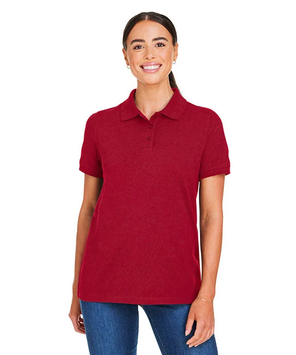 M205W - Harriton Ladies Valiant Cotton Snag Protect Polo Shirt | Red