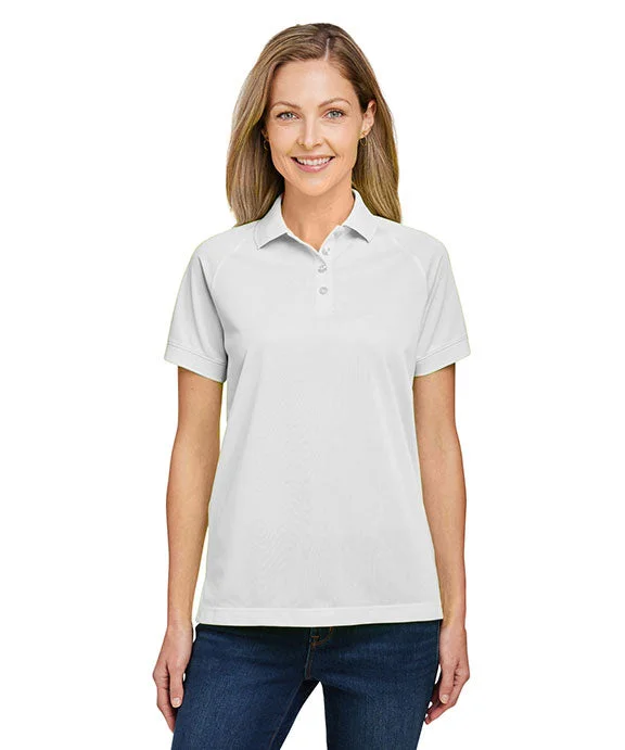 M208W - Harriton Ladies Charge Snag and Soil Protect Polo Shirt | White