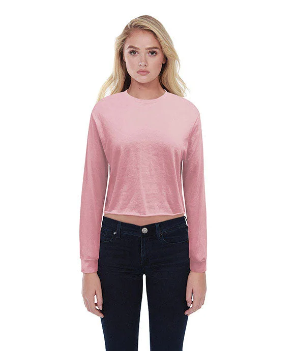 ST1170 - StarTee Ladies Boyfriend Long Sleeve Crop T-Shirt | Dusty Pink