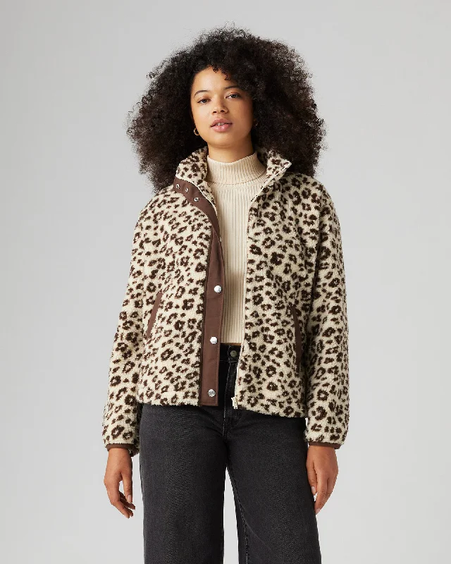 Valley Sherpa Jacket in Esso Cheetah White Swan