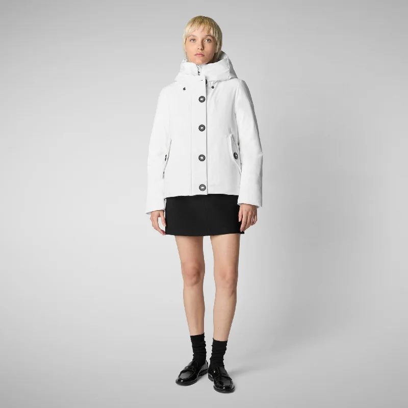 Woman's hooded parka Shanon in white