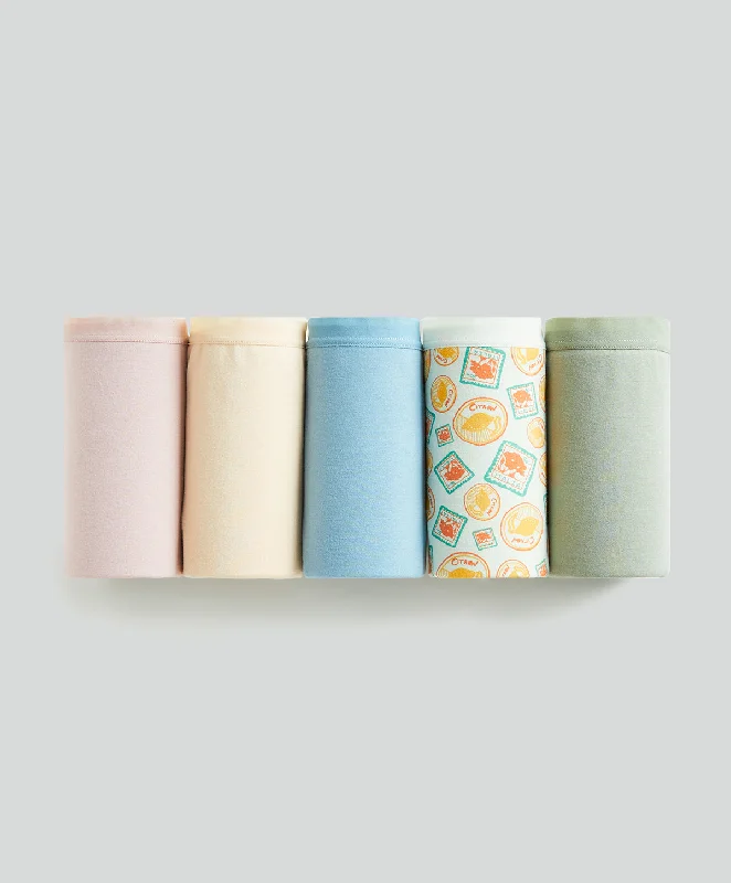 Bra with a satin - lined cup for a smooth and comfortable fit​ 5PC Pack Tropic Getaway Comfort Cotton Boxshorts