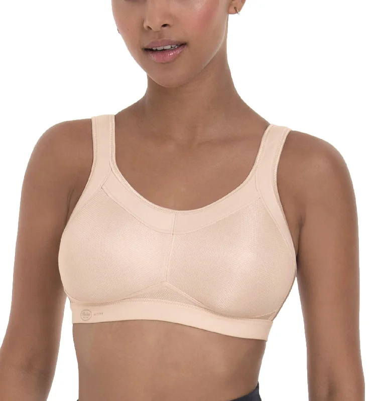 Bra with a low - cut cup for a more revealing style​ Anita Momentum Max Support Wireless Sports Bra (5529) - Smart Rose