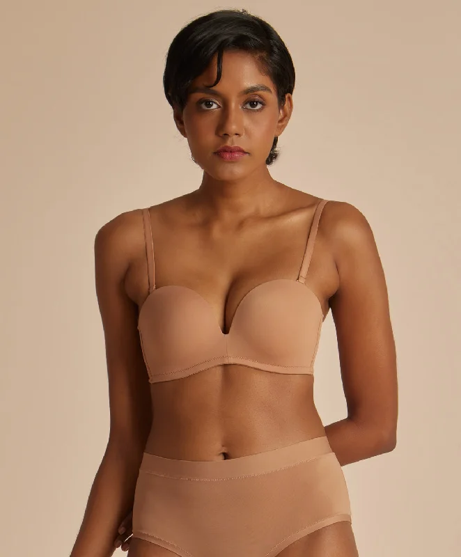 Bra with a textured fabric for added visual interest Anti-Slip Push-Up Strapless Bra Bra with a textured fabric for added visual interest Anti-Slip Push-Up Strapless Bra