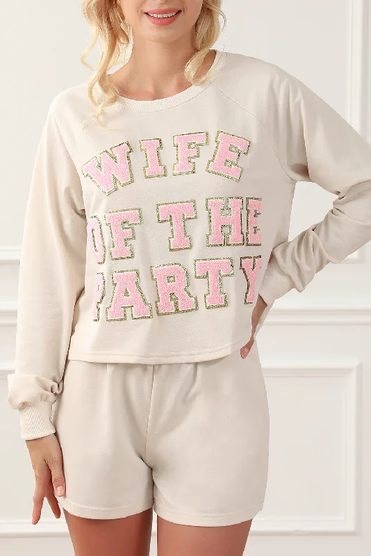 Women's bras with a slimming effectWomens Pajamas with Slogan | Apricot Letter Print Long Sleeve Top and Shorts Lounge Outfit Women's bras with a slimming effectWomens Pajamas with Slogan | Apricot Letter Print Long Sleeve Top and Shorts Lounge Outfit