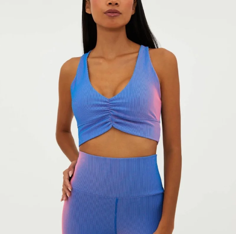 Bra with side - support panels to prevent spillage​ Mindy Crop - Imperial Two-Toned Ribbed