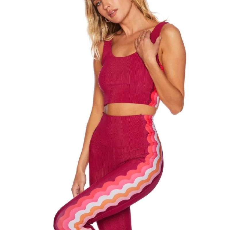 Bra with a cross - back strap design for a trendy look​ Tessa Top - Sangria Wave