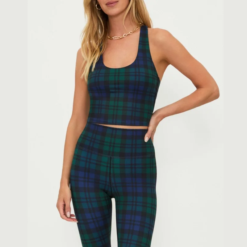 Bra with a removable padding for customizable support​ Yara Top - Wintergreen Plaid
