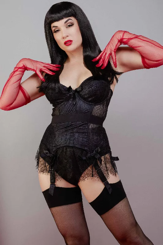 Maternity bras for expectant mothers' changing needs Tempest Black Lace Basque with Bows Maternity bras for expectant mothers' changing needs Tempest Black Lace Basque with Bows