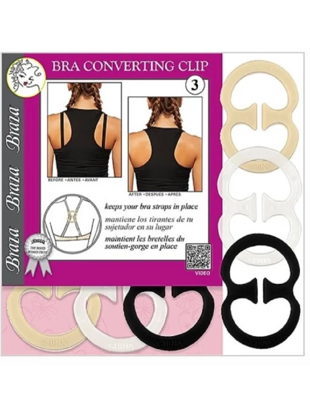 Women's bras with a seamless constructionBraza Converting Clip | Bra Racer Back Converter, MultiPack | 3 Racerback clips Women's bras with a seamless constructionBraza Converting Clip | Bra Racer Back Converter, MultiPack | 3 Racerback clips