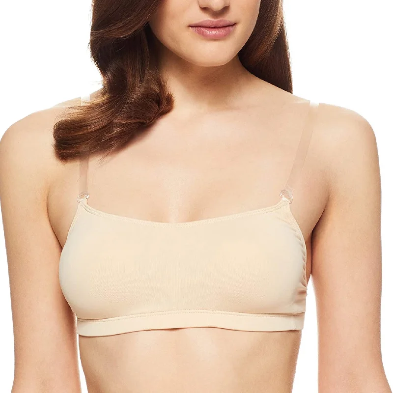 Bra with a hypoallergenic lining for sensitive skin​ CAPEZIO 3564 BRATEK CAMISOLE BRA WITH CLEAR BACK AND STRAPS