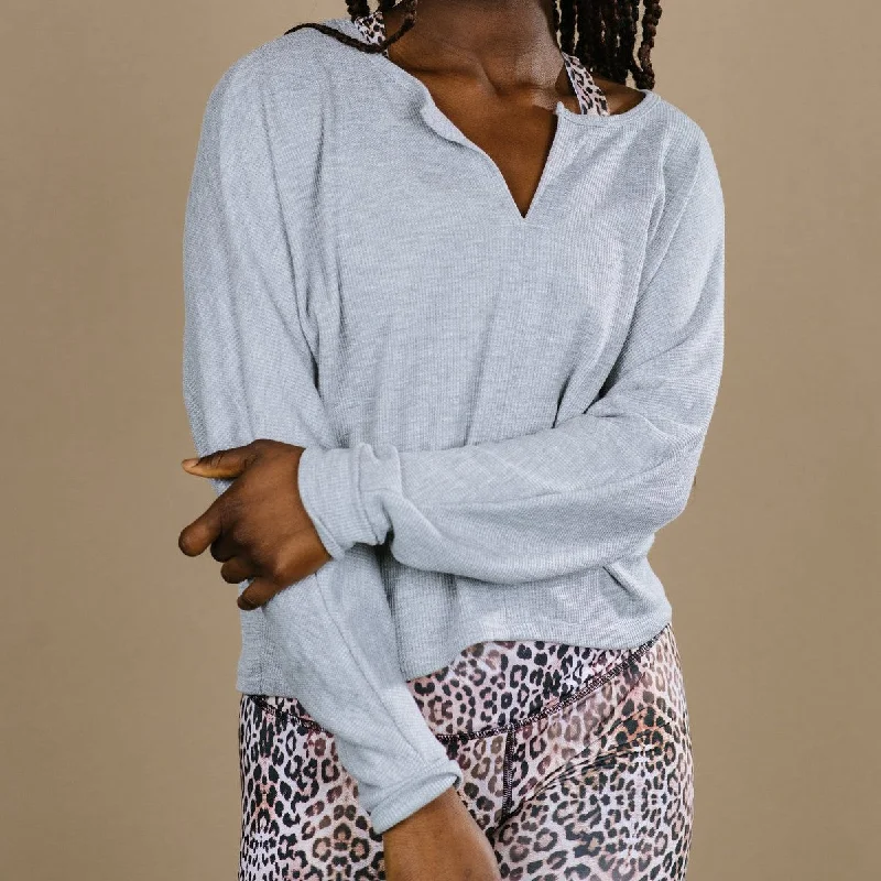 Bra with a quick - drying lining for convenience​ Mellow Long Sleeve - Heather Grey