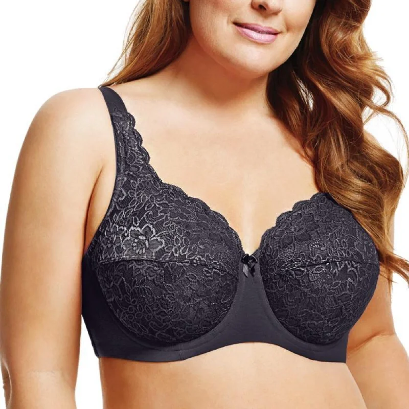 Padded bras to increase cup size and enhance shape Full Coverage Stretch Lace Underwire Bra 2311 - Steel Grey Padded bras to increase cup size and enhance shape Full Coverage Stretch Lace Underwire Bra 2311 - Steel Grey