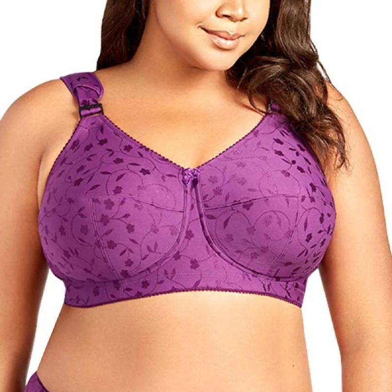 Unpadded bras for a natural and lightweight feel​ Jacquard Soft Cup Bra 1305 - Aubergine