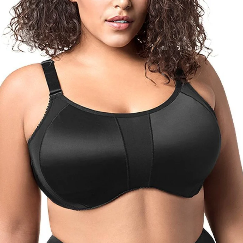 Long - line bras for added support and a slimming effect Microfiber Underwire Sports Bra 2511 - Black Long - line bras for added support and a slimming effect Microfiber Underwire Sports Bra 2511 - Black
