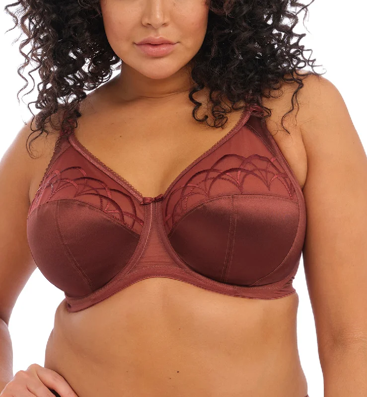 Bra with moisture - wicking lining for sweaty situations Elomi Cate Embroidered Full Cup Banded Underwire Bra (4030) - Dark Copper Bra with moisture - wicking lining for sweaty situations Elomi Cate Embroidered Full Cup Banded Underwire Bra (4030) - Dark Copper