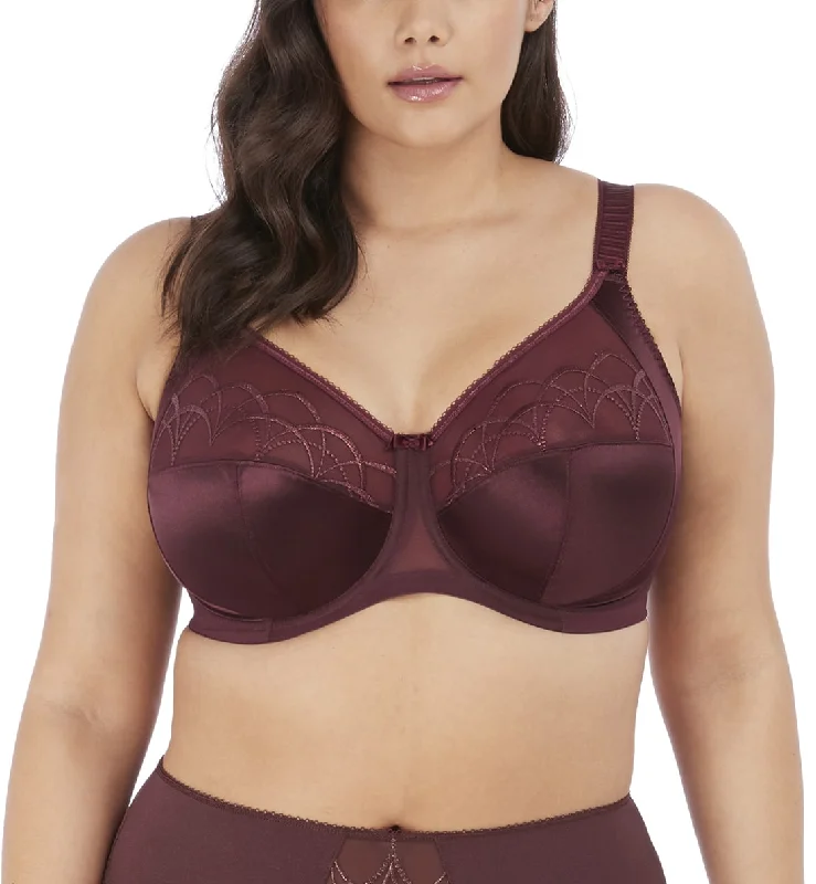Lace bras for a feminine and elegant touch Elomi Cate Embroidered Full Cup Banded Underwire Bra (4030) - Raisin Lace bras for a feminine and elegant touch Elomi Cate Embroidered Full Cup Banded Underwire Bra (4030) - Raisin