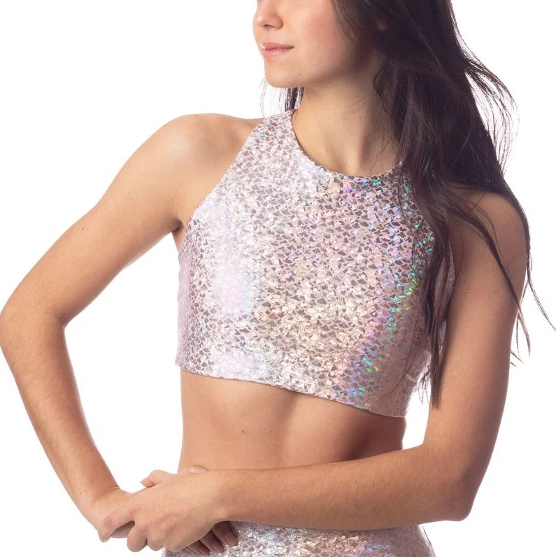 Plus - size bras designed for larger cup sizes and fuller figures Pink Mermaid Crop Top Plus - size bras designed for larger cup sizes and fuller figures Pink Mermaid Crop Top