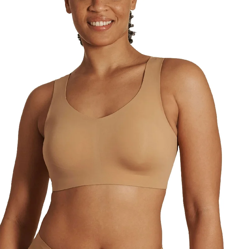 Plus - size bras designed for larger cup sizes and fuller figures Evelyn & Bobbie DEFY V-Neck Bralette w/ Removable Pads (1728) - Mica Plus - size bras designed for larger cup sizes and fuller figures Evelyn & Bobbie DEFY V-Neck Bralette w/ Removable Pads (1728) - Mica