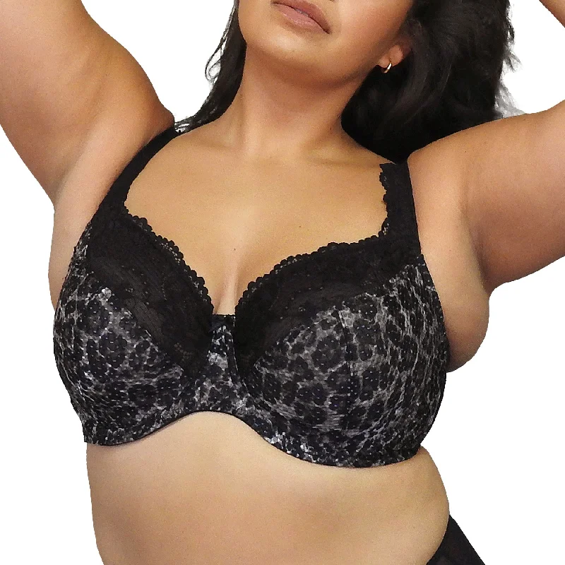 Minimizer bras to reduce the appearance of breast size Serena Lace Underwire Bra B2761 - Black Leopard Minimizer bras to reduce the appearance of breast size Serena Lace Underwire Bra B2761 - Black Leopard