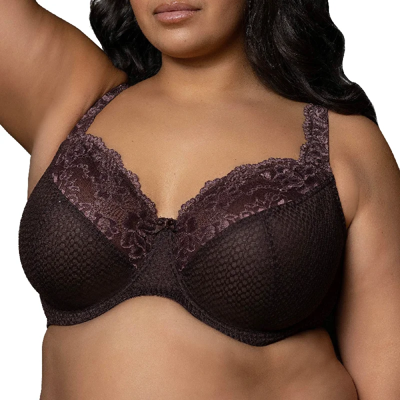 Bra with a wireless memory foam cup for ultimate comfort​ Serena Lace Underwire Bra B2761 - Chocolate