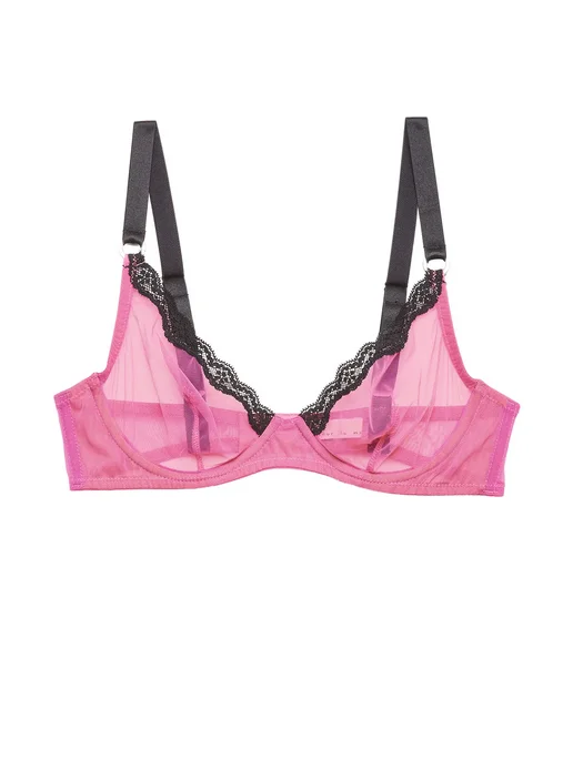 Women's convertible bras with multiple strap optionsFleur du Mal Sheer Tulle Demi Bra Women's convertible bras with multiple strap optionsFleur du Mal Sheer Tulle Demi Bra