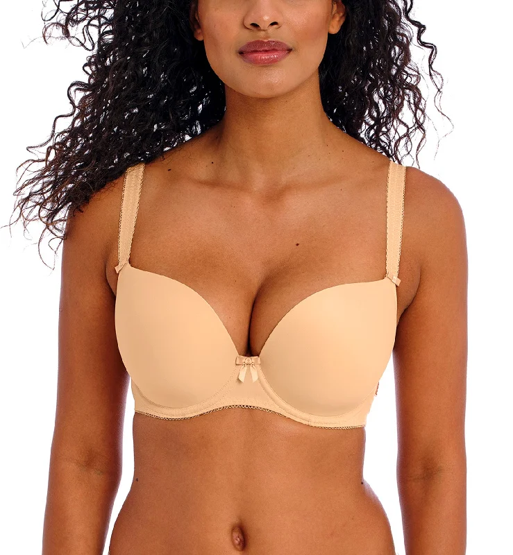 Bra with a solid color for a classic and versatile option​ Freya Deco Moulded Plunge Underwire Bra (4234) - Nude