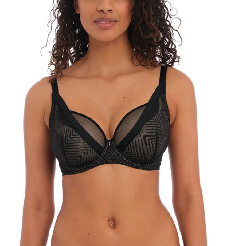Bra with a contour memory foam cup for a natural look Freya Tailored High Apex Plunge Underwire Bra (401121) - Black Bra with a contour memory foam cup for a natural look Freya Tailored High Apex Plunge Underwire Bra (401121) - Black